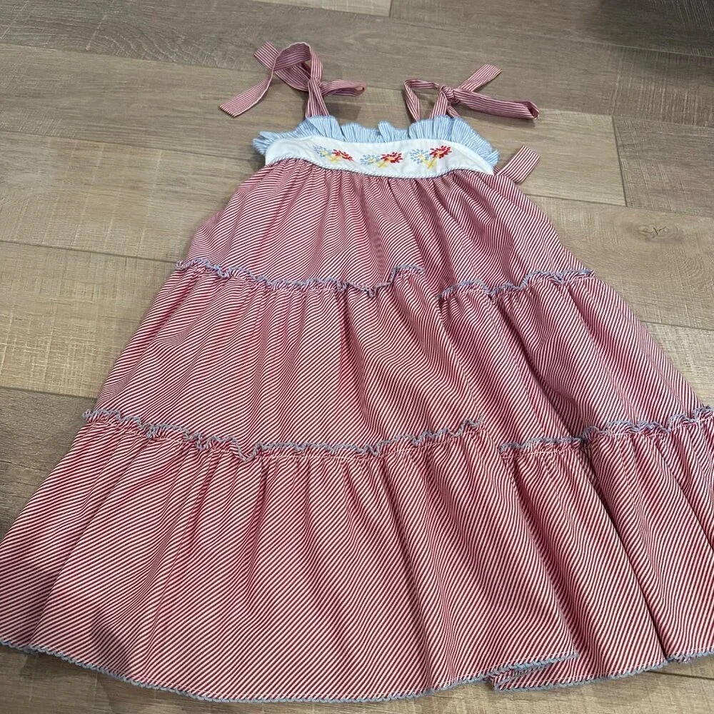 SHRIMP & GRITS KIDS GIRLS SIZE 6 DANDY LION DRESS RED WHITE